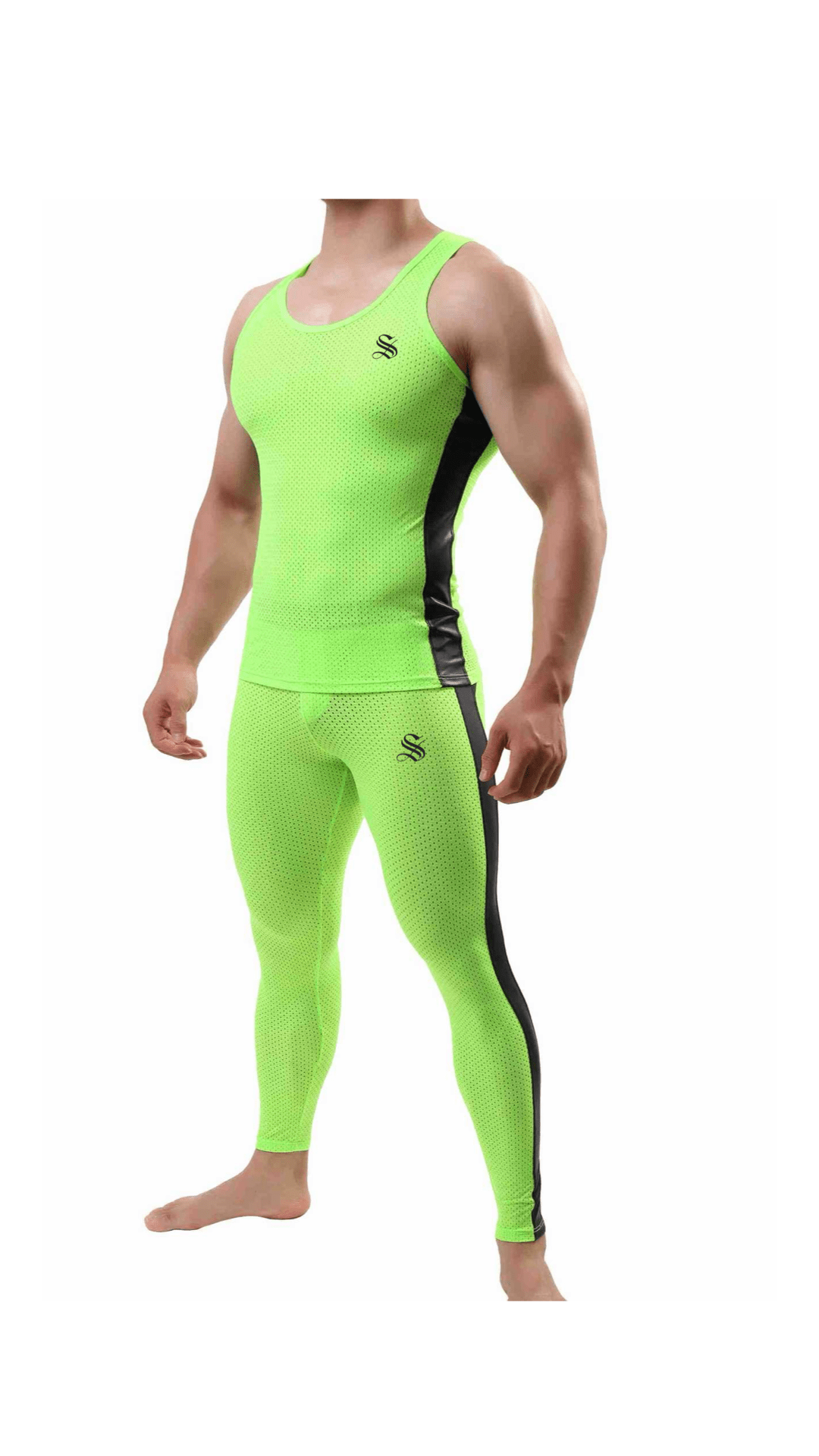 Letto 1087 - Complete Set Leggings & Tank Top for Men - Sarman Fashion - Wholesale Clothing Fashion Brand for Men from Canada