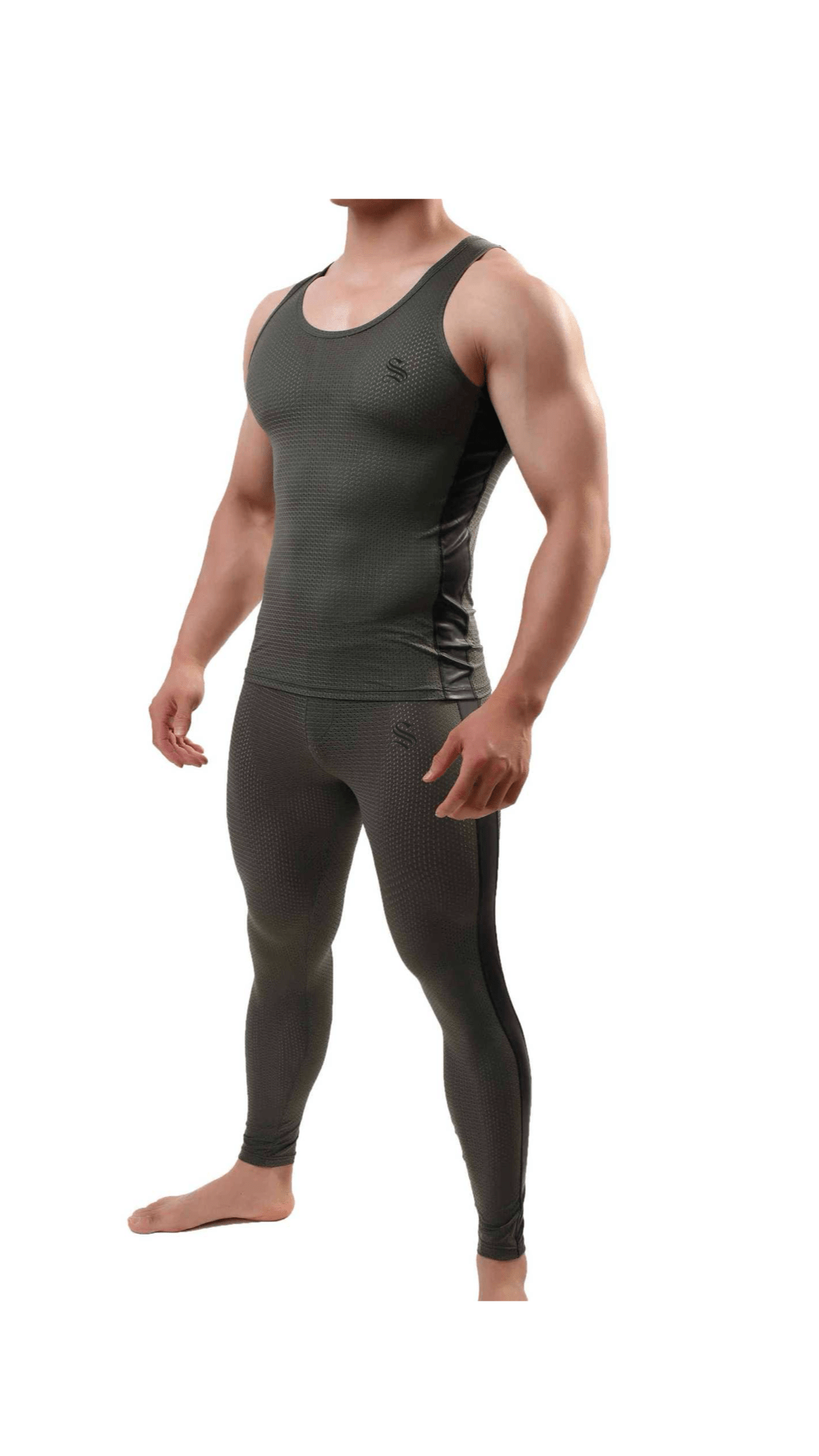 Letto 1087 - Complete Set Leggings & Tank Top for Men - Sarman Fashion - Wholesale Clothing Fashion Brand for Men from Canada