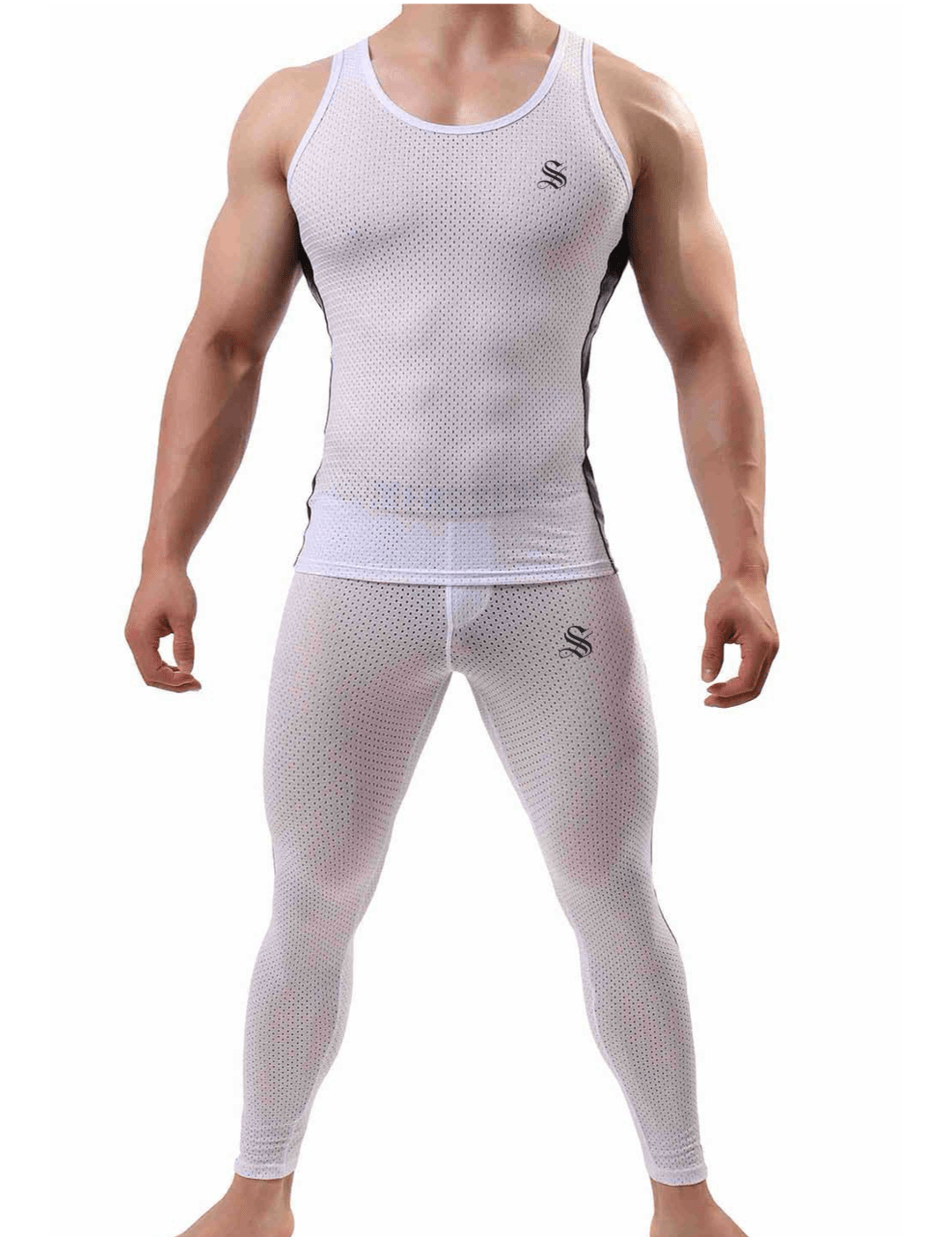 Letto 1087 - Complete Set Leggings & Tank Top for Men - Sarman Fashion - Wholesale Clothing Fashion Brand for Men from Canada