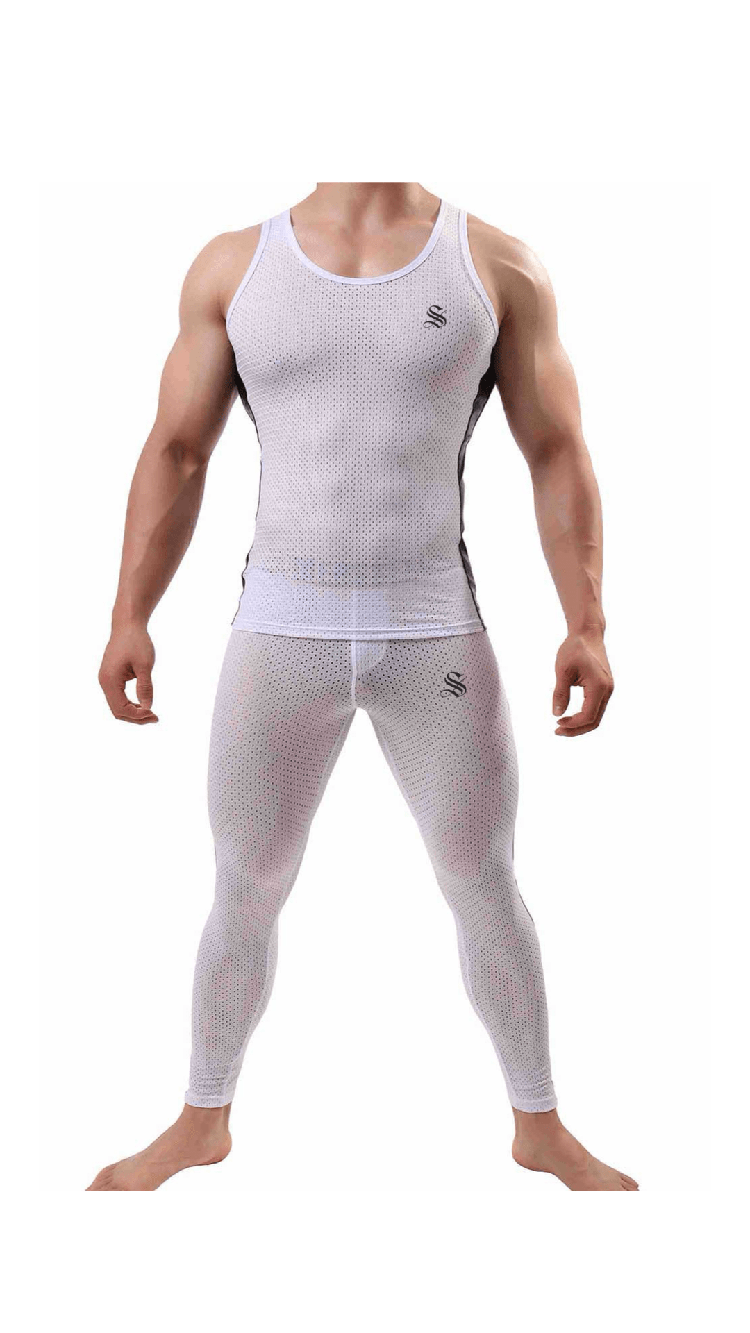 Letto 1087 - Complete Set Leggings & Tank Top for Men - Sarman Fashion - Wholesale Clothing Fashion Brand for Men from Canada