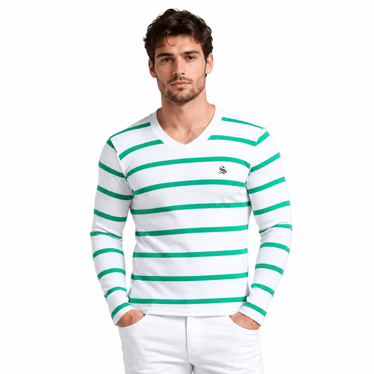 Lido 3 - V-Neck Shirt for Men - Sarman Fashion - Wholesale Clothing Fashion Brand for Men from Canada