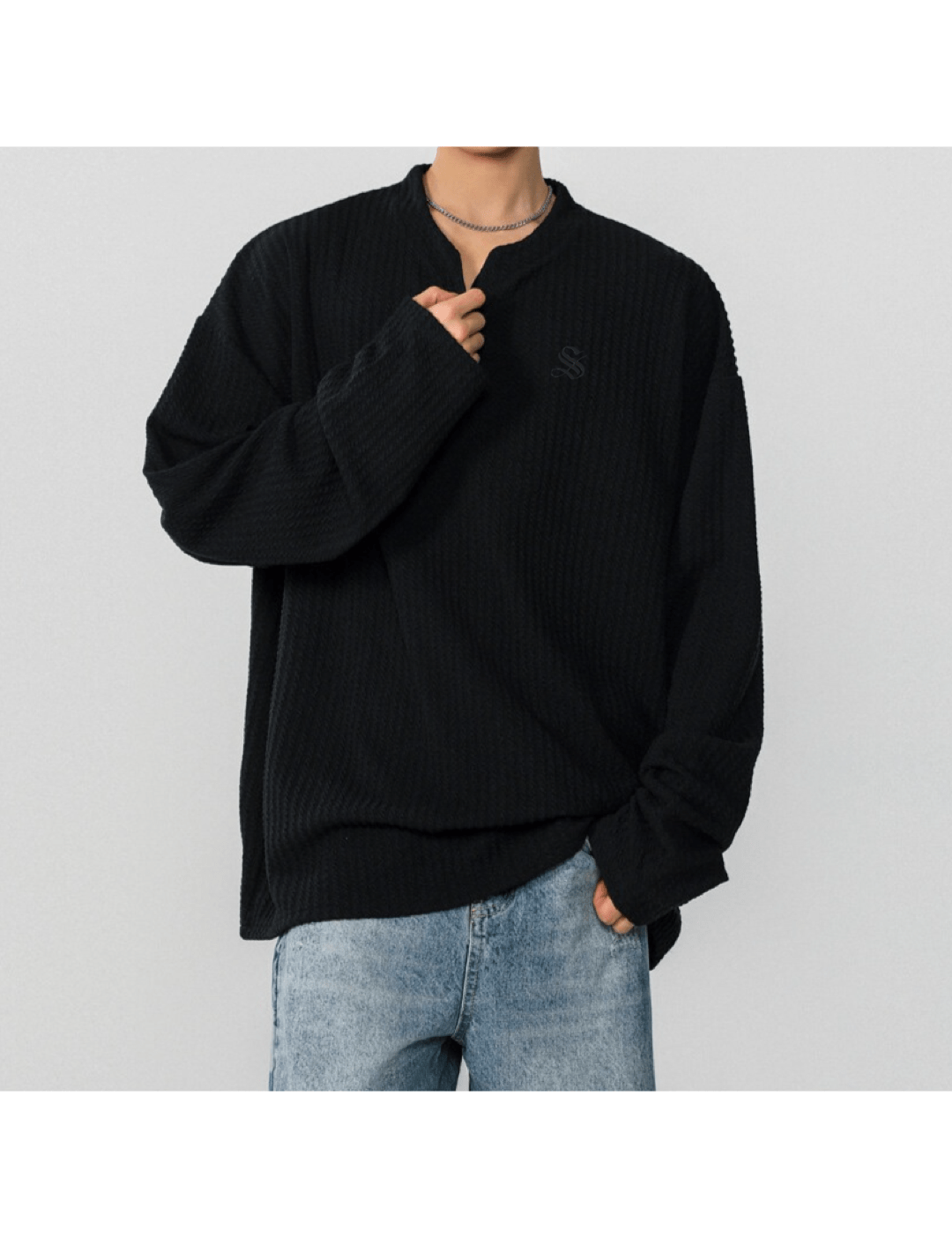 Lidt - V - Neck Shirt for Men - Sarman Fashion - Wholesale Clothing Fashion Brand for Men from Canada