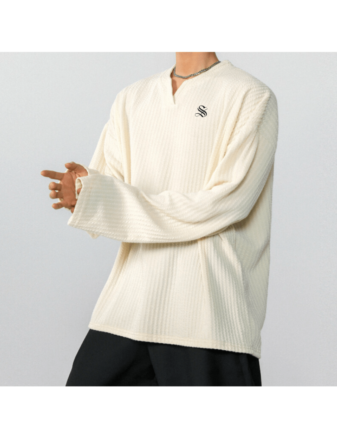 Lidt - V - Neck Shirt for Men - Sarman Fashion - Wholesale Clothing Fashion Brand for Men from Canada