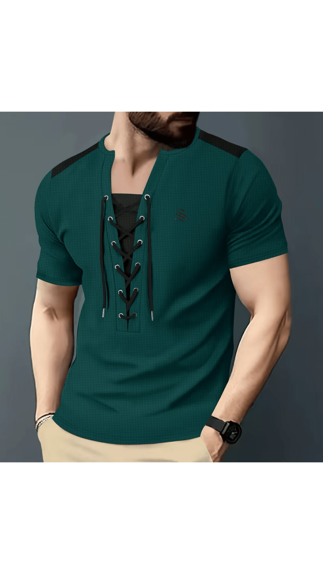 LiSV - V - Neck T-Shirt for Men - Sarman Fashion - Wholesale Clothing Fashion Brand for Men from Canada