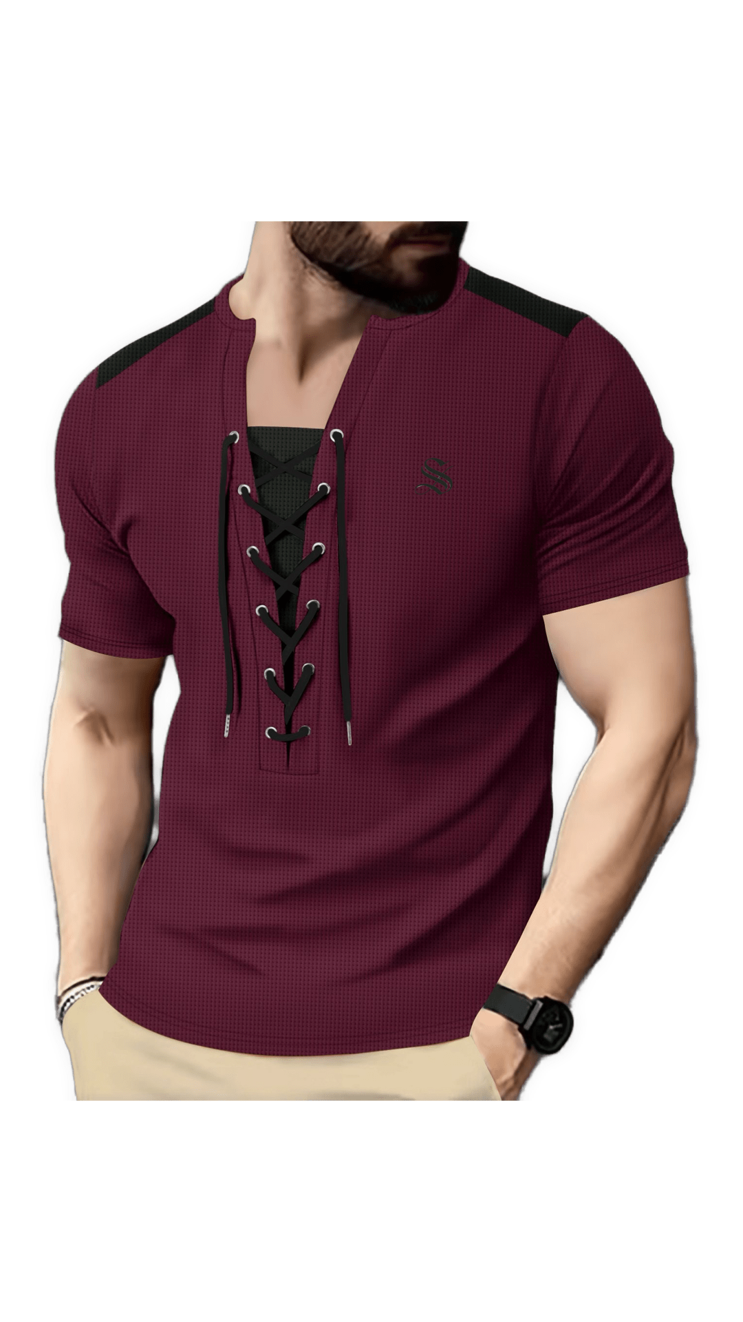 LiSV - V - Neck T-Shirt for Men - Sarman Fashion - Wholesale Clothing Fashion Brand for Men from Canada