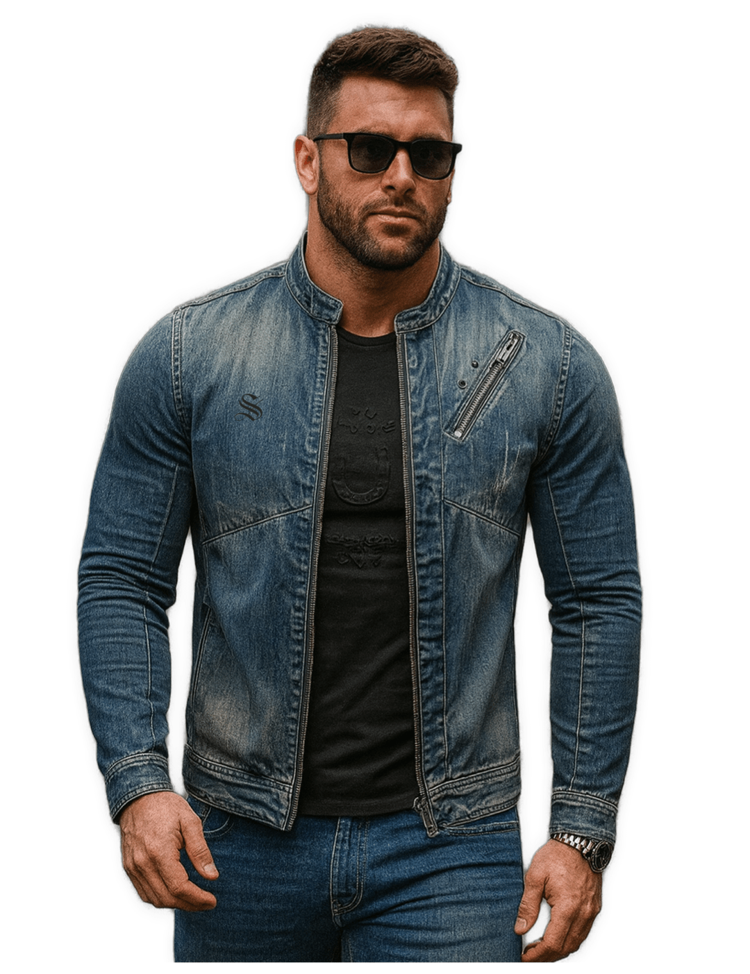 LKO 2 - Long Sleeve Jeans Jacket for Men - Sarman Fashion - Wholesale Clothing Fashion Brand for Men from Canada