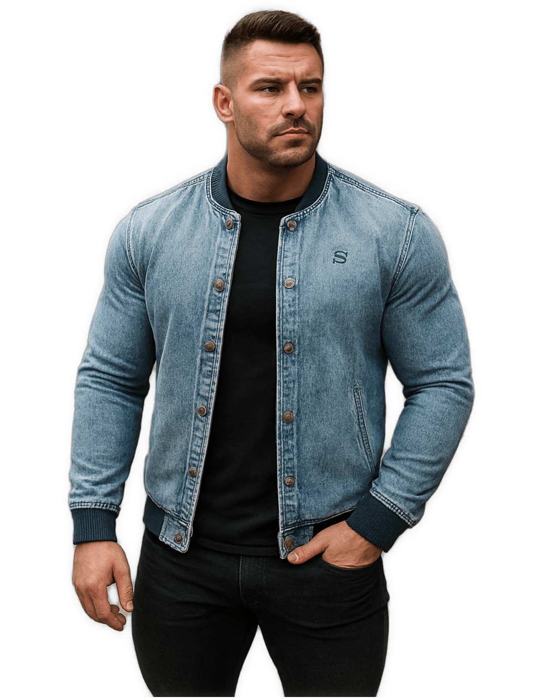 LKO 4 - Long Sleeve Jeans Jacket for Men - Sarman Fashion - Wholesale Clothing Fashion Brand for Men from Canada