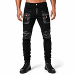 Luodria 4 - Pu Leather Joggers for Men - Sarman Fashion - Wholesale Clothing Fashion Brand for Men from Canada