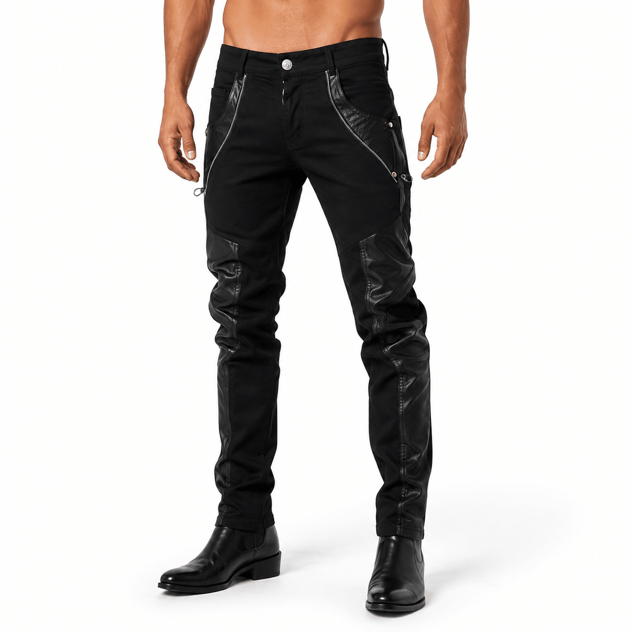 Luodria 5 - Pu Leather Joggers for Men - Sarman Fashion - Wholesale Clothing Fashion Brand for Men from Canada