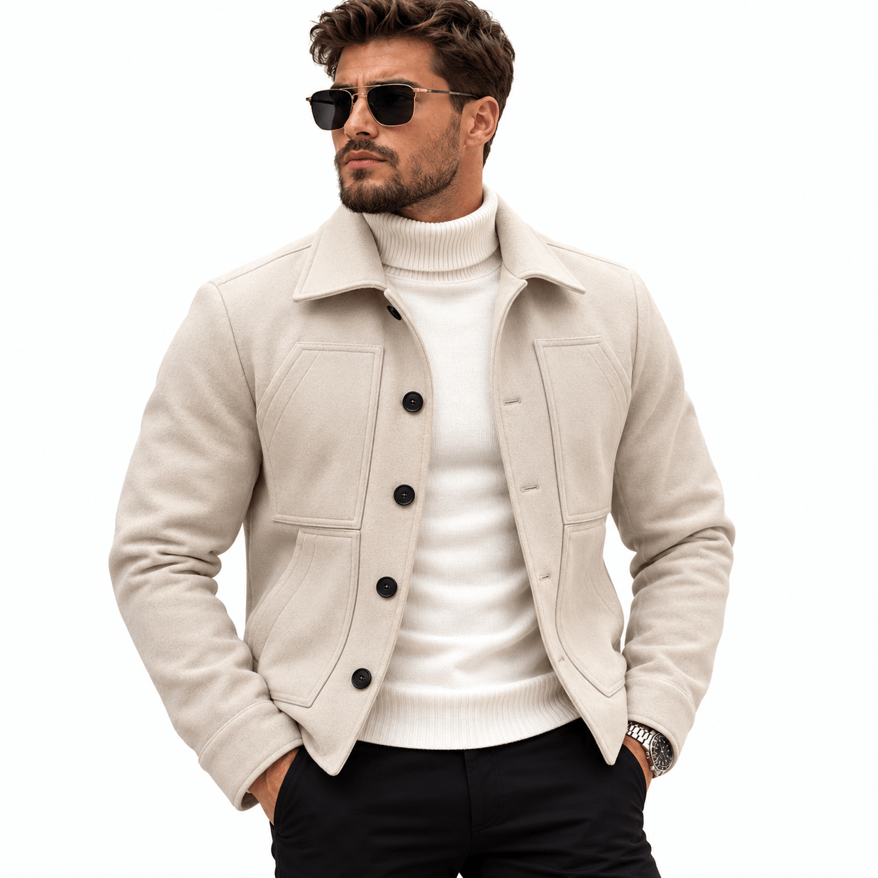 Malunochi 2 - Long Sleeve Jacket for Men - Sarman Fashion - Wholesale Clothing Fashion Brand for Men from Canada