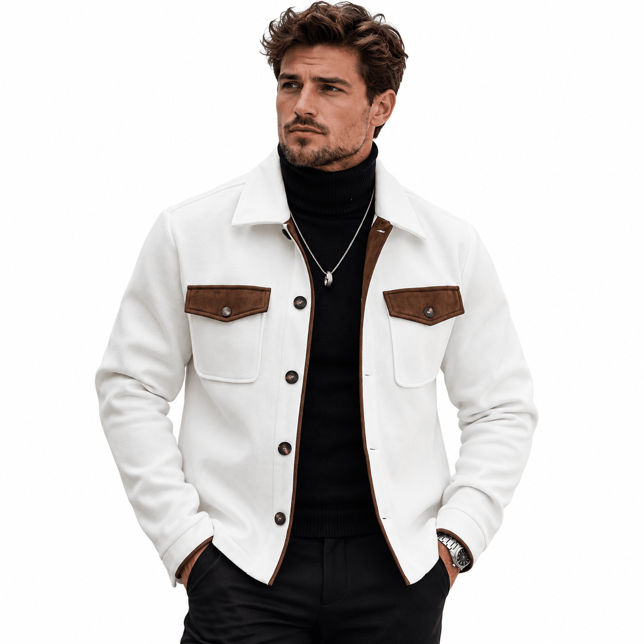 Malunochi - Long Sleeve Jacket for Men - Sarman Fashion - Wholesale Clothing Fashion Brand for Men from Canada