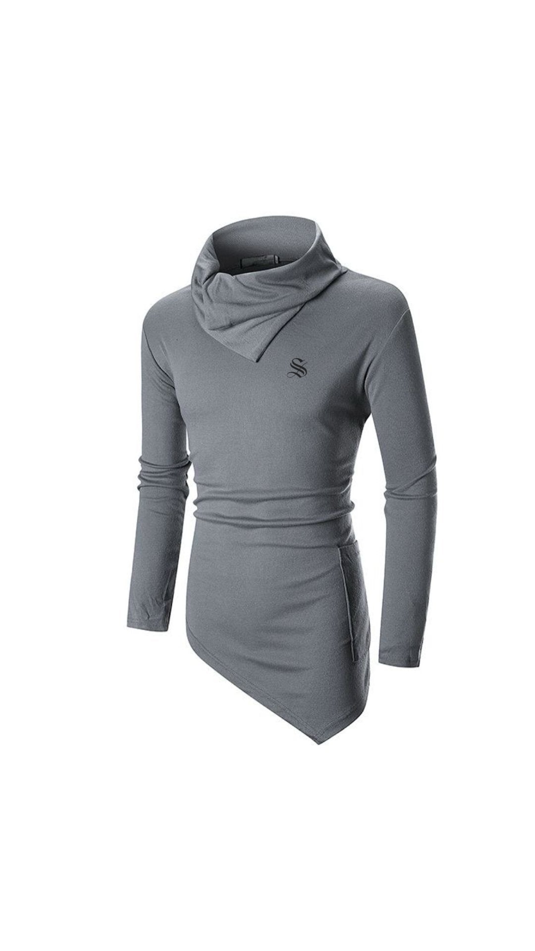 MArnega 4 - High Neck Long Sleeve Shirt for Men - Sarman Fashion - Wholesale Clothing Fashion Brand for Men from Canada