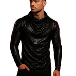 MArnega - High Neck Long Sleeve Shirt for Men - Sarman Fashion - Wholesale Clothing Fashion Brand for Men from Canada