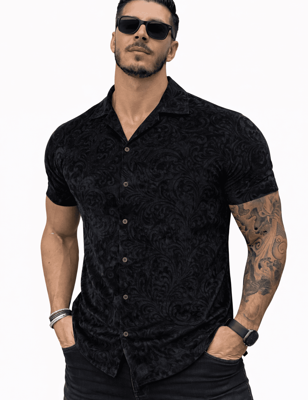 MazoAno 18 - Velvet Classic Shirt for Men - Sarman Fashion - Wholesale Clothing Fashion Brand for Men from Canada
