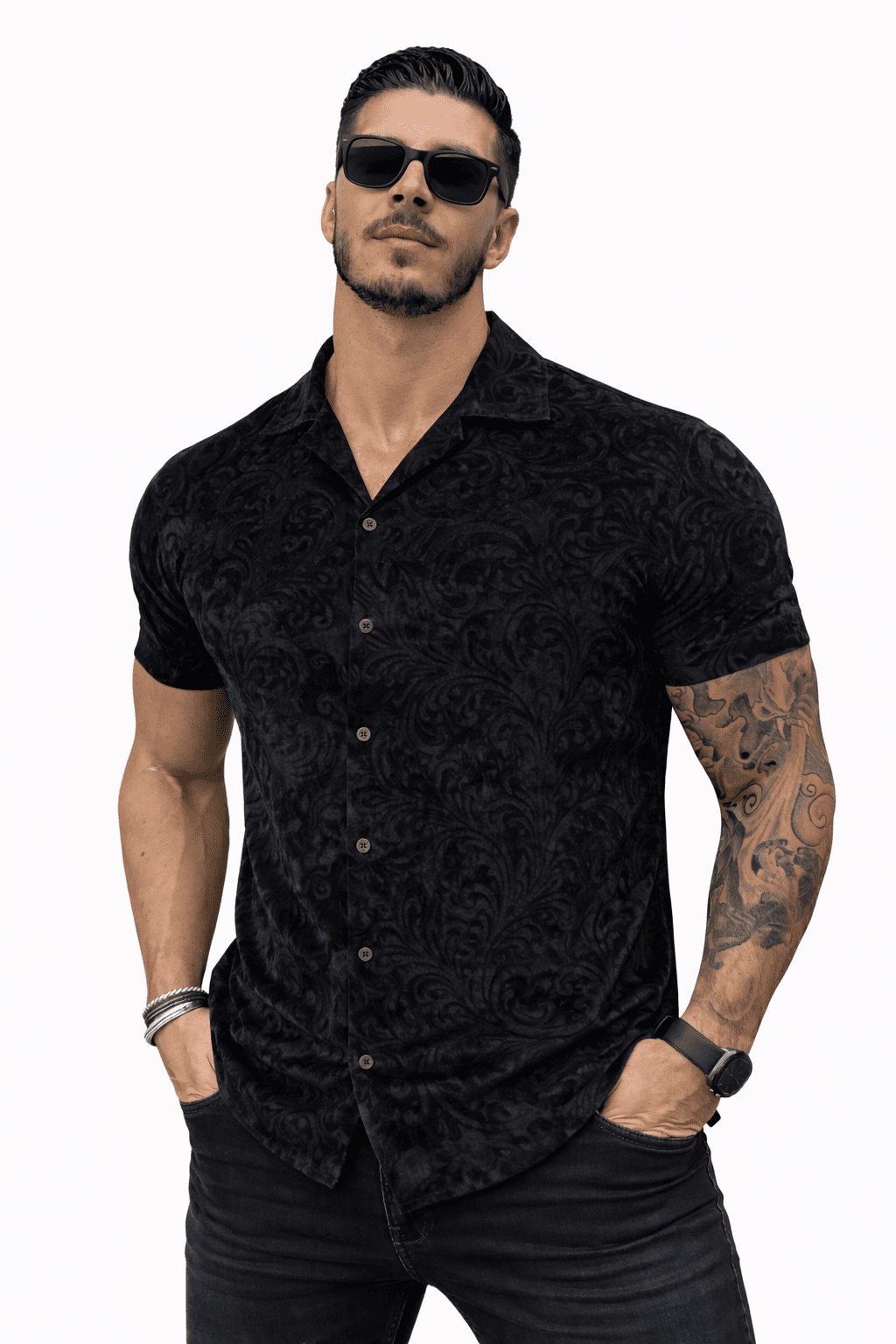 MazoAno 18 - Velvet Classic Shirt for Men - Sarman Fashion - Wholesale Clothing Fashion Brand for Men from Canada