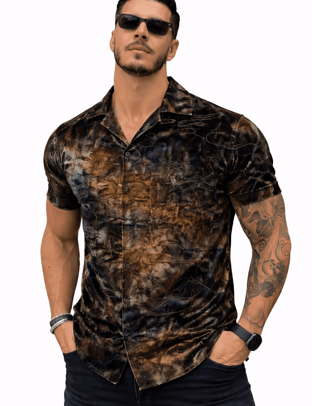 MazoAno 19 - Velvet Classic Shirt for Men - Sarman Fashion - Wholesale Clothing Fashion Brand for Men from Canada
