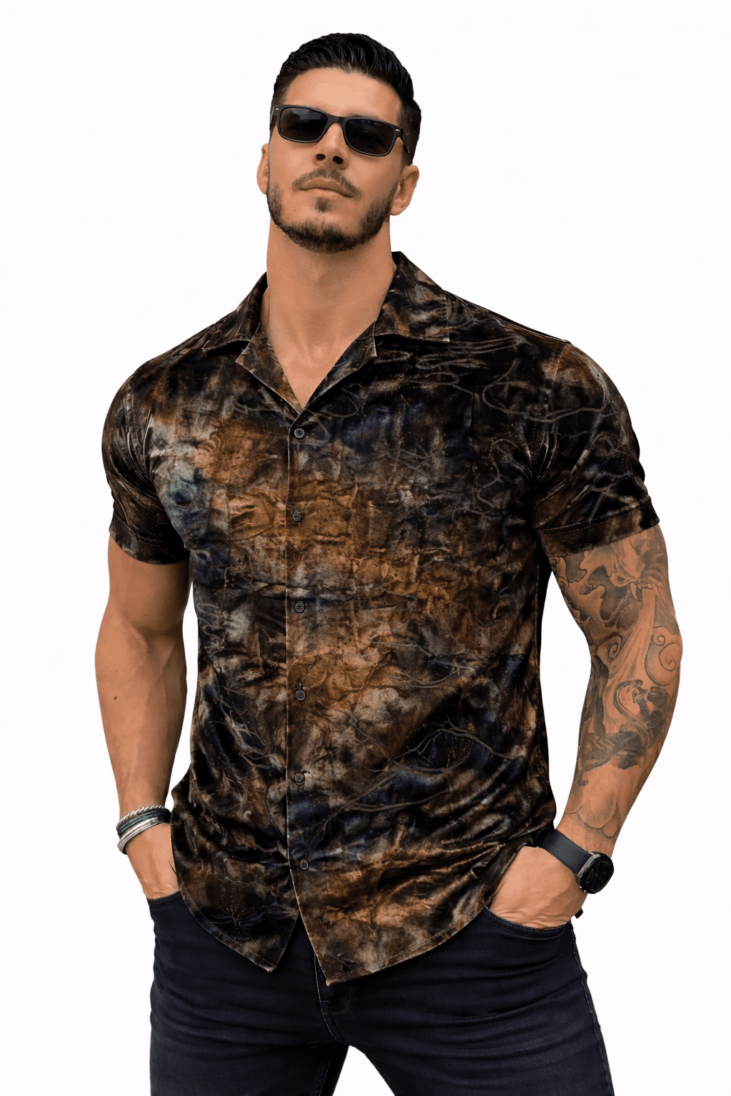 MazoAno 19 - Velvet Classic Shirt for Men - Sarman Fashion - Wholesale Clothing Fashion Brand for Men from Canada