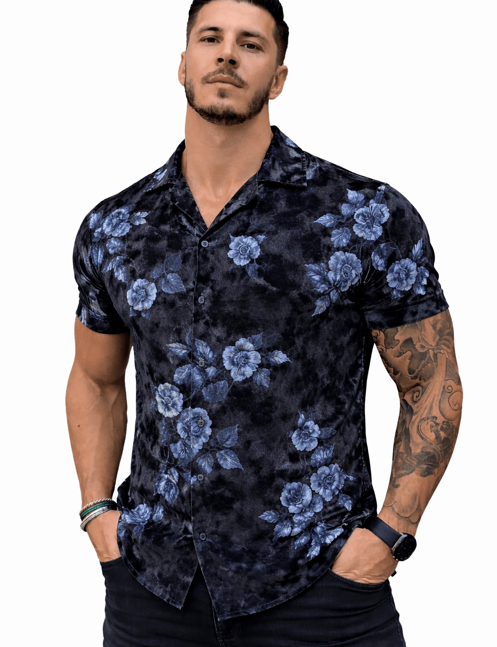 MazoAno 7 - Velvet Classic Shirt for Men - Sarman Fashion - Wholesale Clothing Fashion Brand for Men from Canada