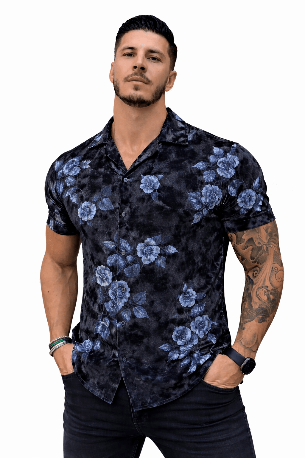 MazoAno 7 - Velvet Classic Shirt for Men - Sarman Fashion - Wholesale Clothing Fashion Brand for Men from Canada