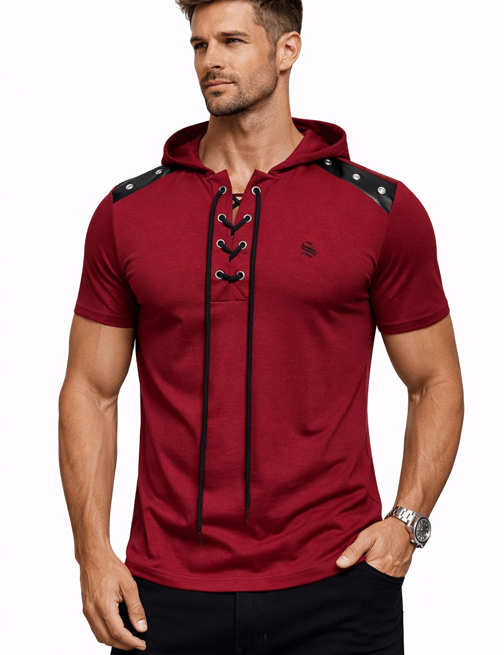 Mentol 2 - Hood T-shirt for Men - Sarman Fashion - Wholesale Clothing Fashion Brand for Men from Canada