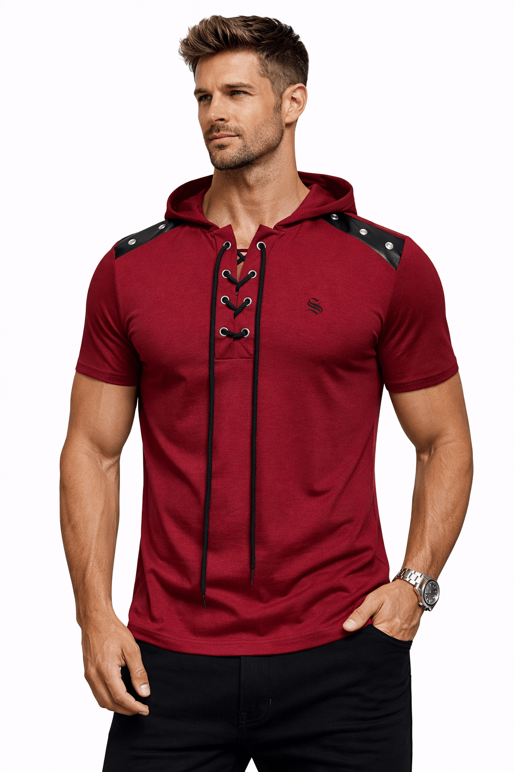 Mentol 2 - Hood T-shirt for Men - Sarman Fashion - Wholesale Clothing Fashion Brand for Men from Canada