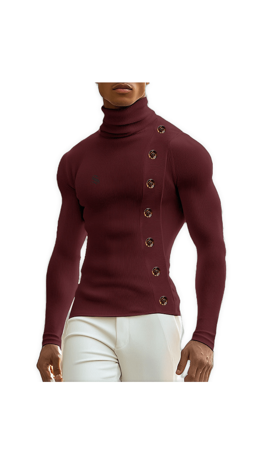Mes - High Neck Sweater for Men - Sarman Fashion - Wholesale Clothing Fashion Brand for Men from Canada