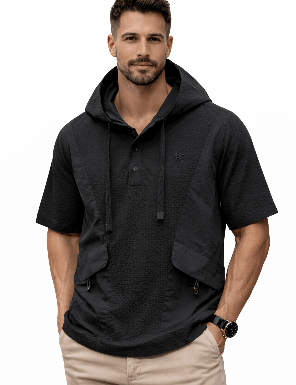 MGL - Hooded T-shirt for Men - Sarman Fashion - Wholesale Clothing Fashion Brand for Men from Canada