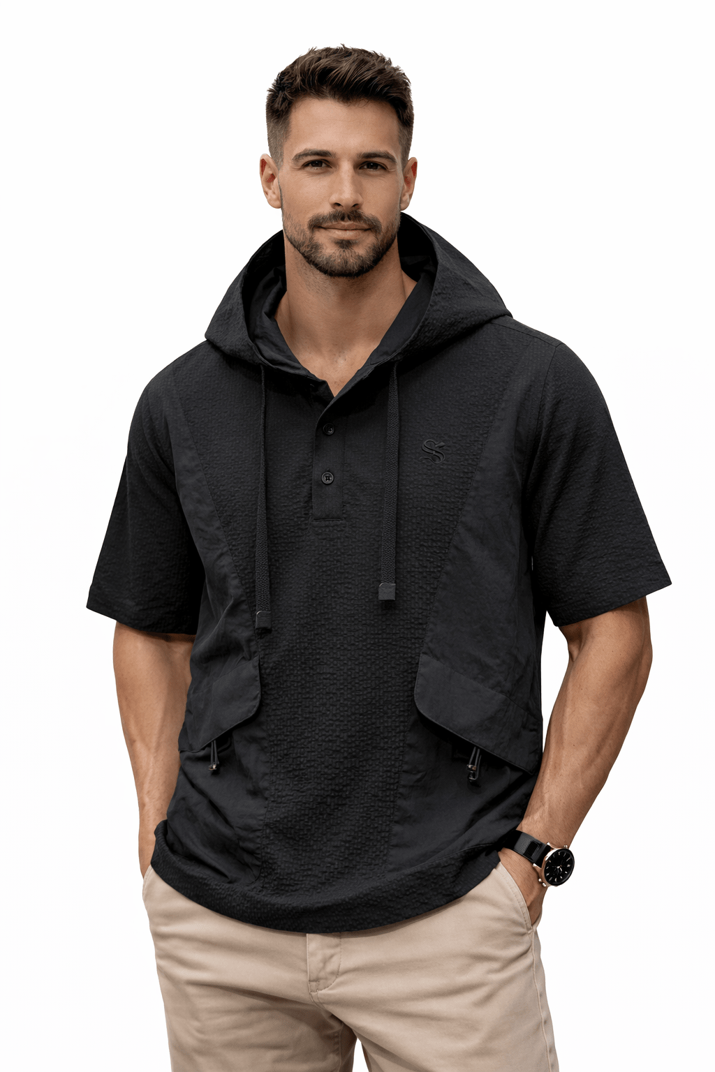 MGL - Hooded T-shirt for Men - Sarman Fashion - Wholesale Clothing Fashion Brand for Men from Canada