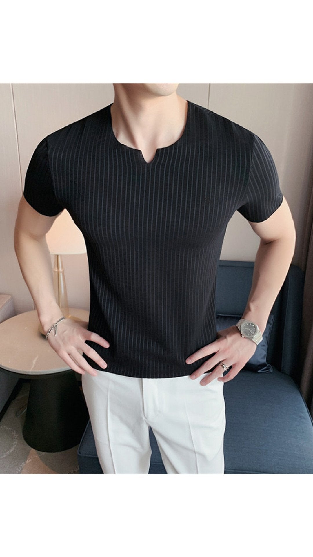 MiniV - V-Neck T-Shirt for Men - Sarman Fashion - Wholesale Clothing Fashion Brand for Men from Canada