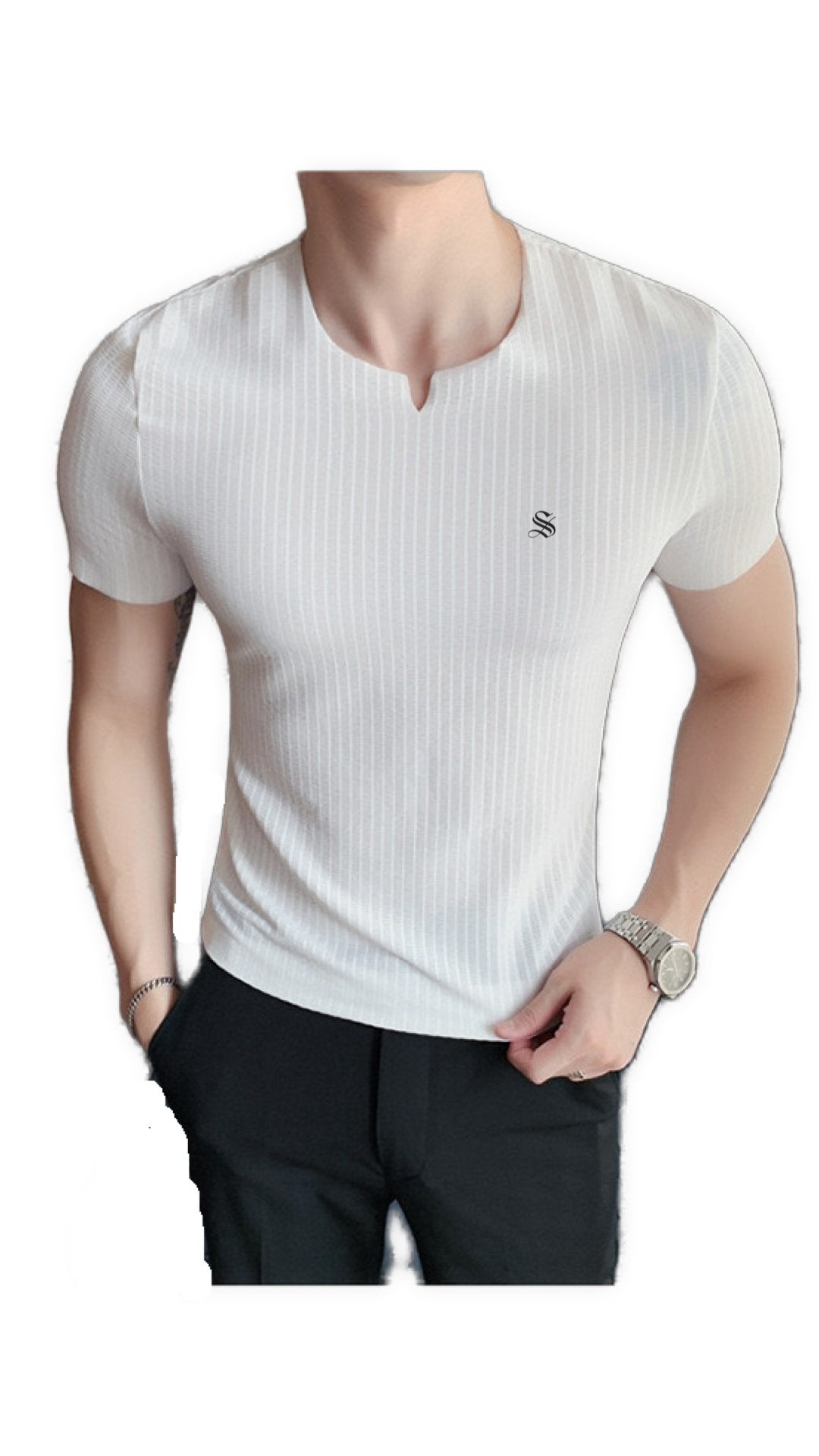 MiniV - V-Neck T-Shirt for Men - Sarman Fashion - Wholesale Clothing Fashion Brand for Men from Canada