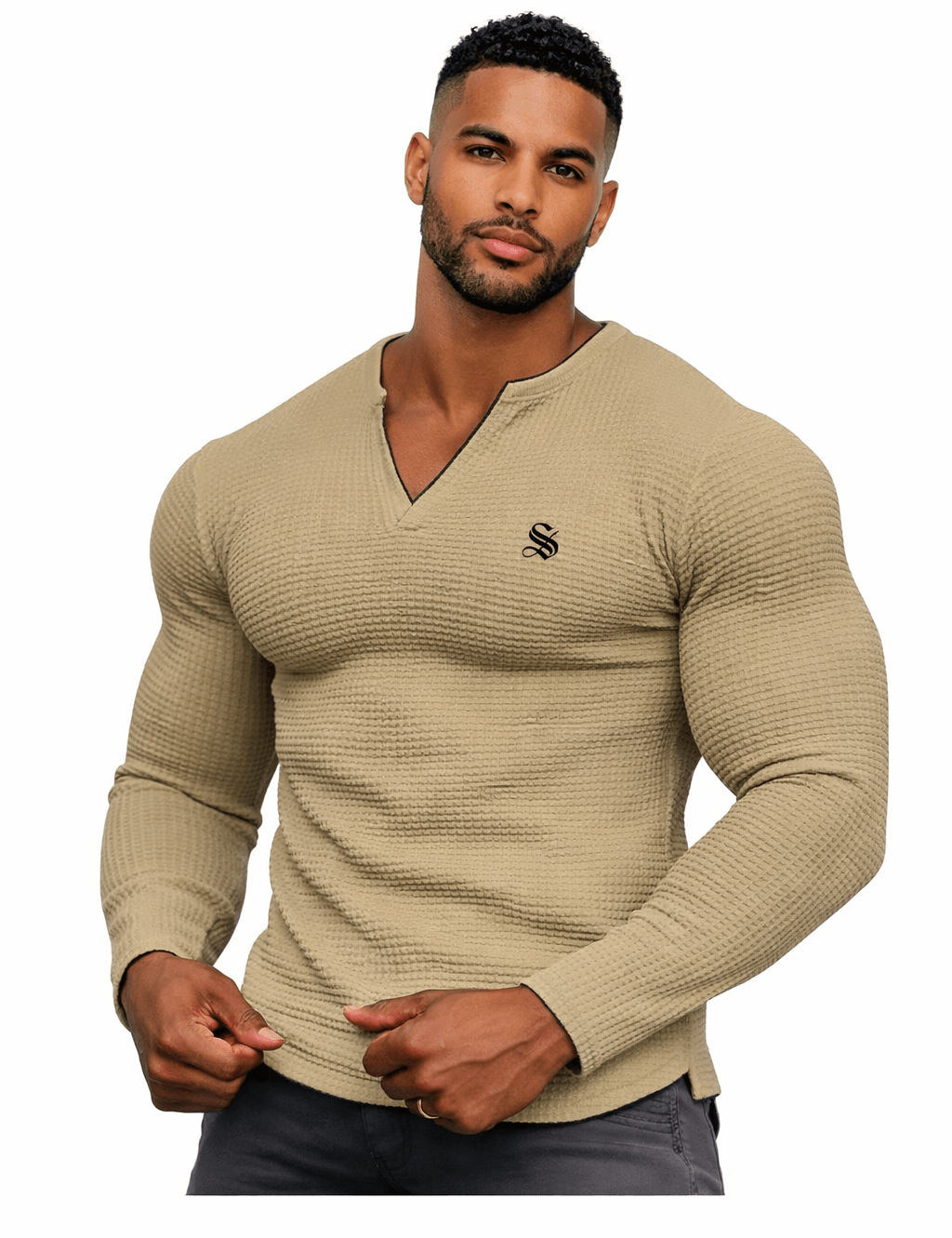 Mirka - V - Neck T-Shirt for Men - Sarman Fashion - Wholesale Clothing Fashion Brand for Men from Canada