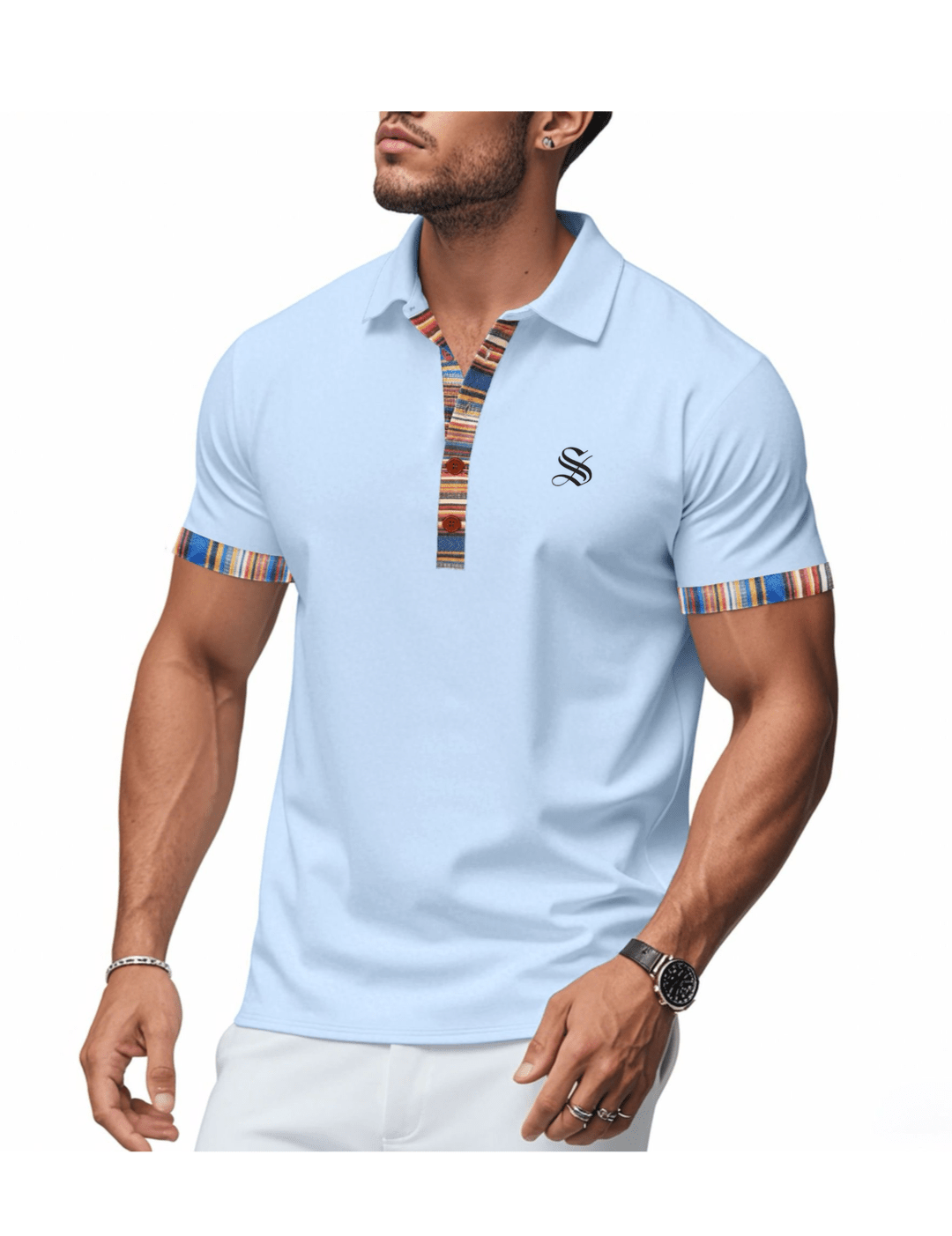 Molno - V - Neck T-Shirt for Men - Sarman Fashion - Wholesale Clothing Fashion Brand for Men from Canada