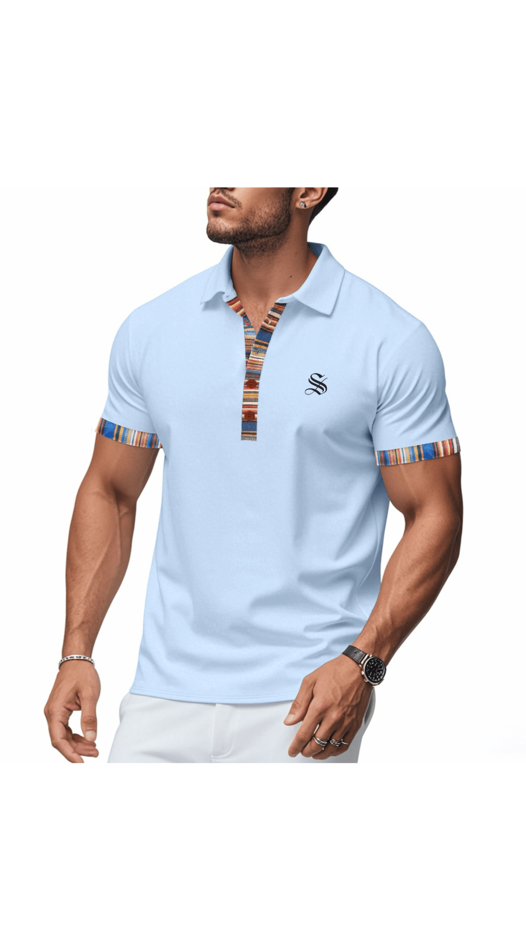 Molno - V - Neck T-Shirt for Men - Sarman Fashion - Wholesale Clothing Fashion Brand for Men from Canada