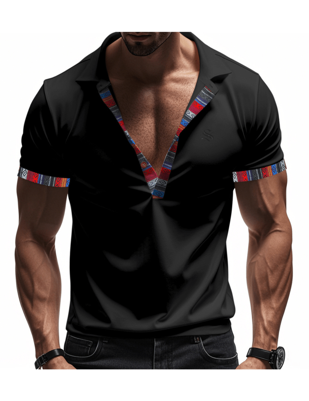 Molno - V - Neck T-Shirt for Men - Sarman Fashion - Wholesale Clothing Fashion Brand for Men from Canada