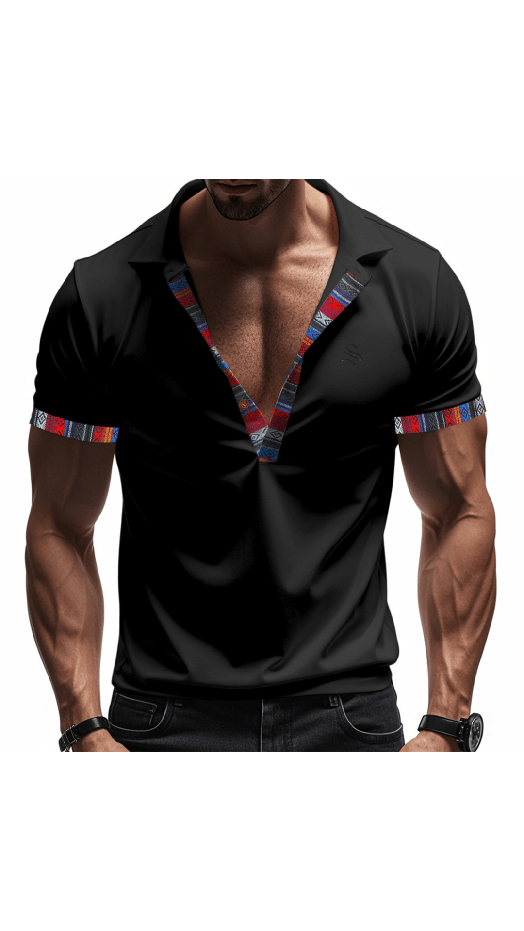 Molno - V - Neck T-Shirt for Men - Sarman Fashion - Wholesale Clothing Fashion Brand for Men from Canada