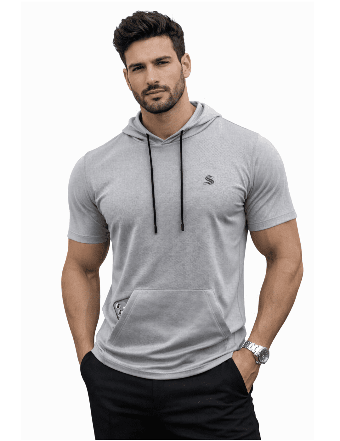 Mooner - Hood T-shirt for Men - Sarman Fashion - Wholesale Clothing Fashion Brand for Men from Canada