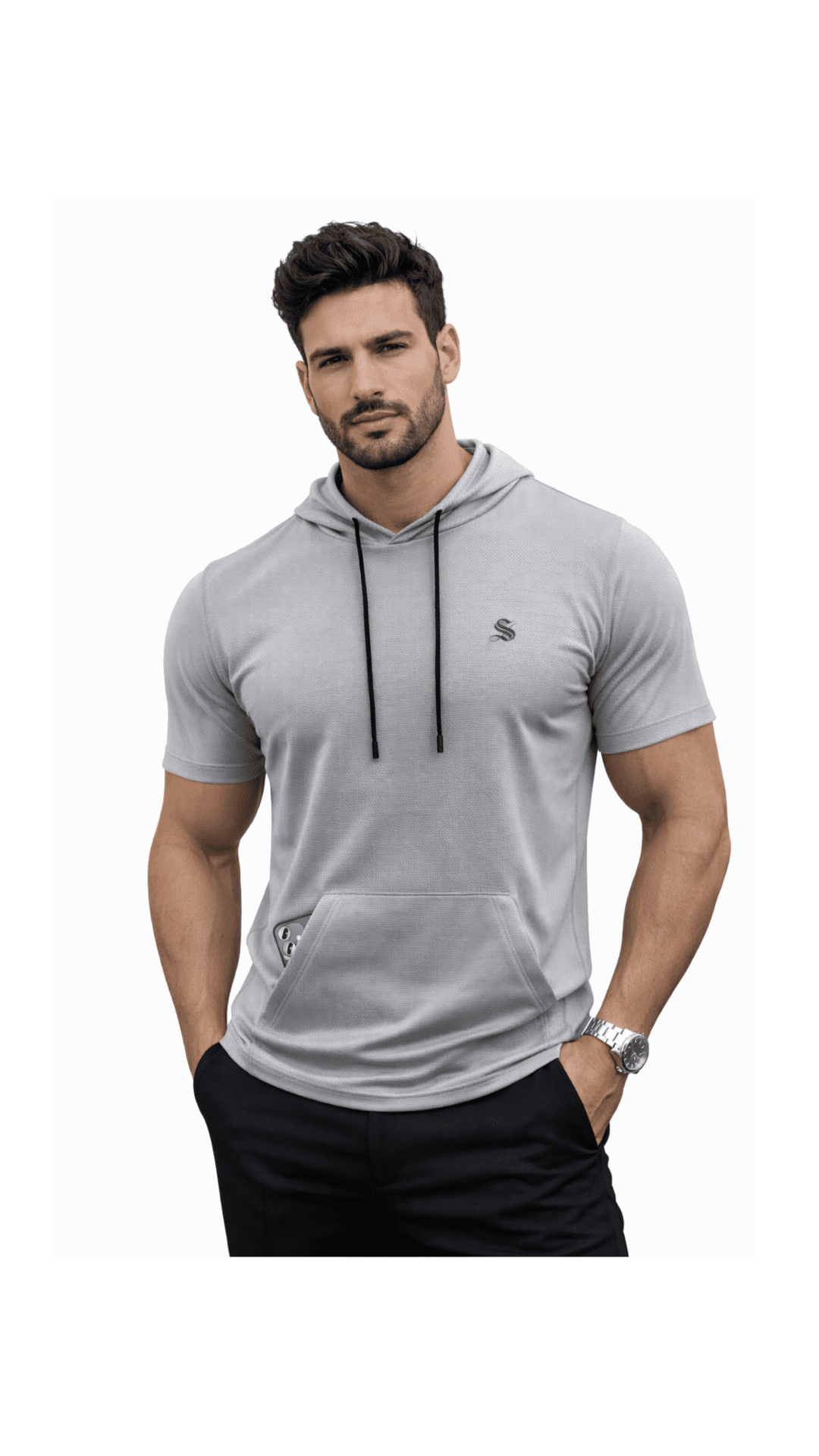 Mooner - Hood T-shirt for Men - Sarman Fashion - Wholesale Clothing Fashion Brand for Men from Canada
