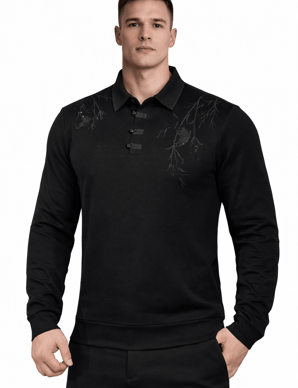 Naza 13 - Long Sleeves Polo Shirt for Men - Sarman Fashion - Wholesale Clothing Fashion Brand for Men from Canada