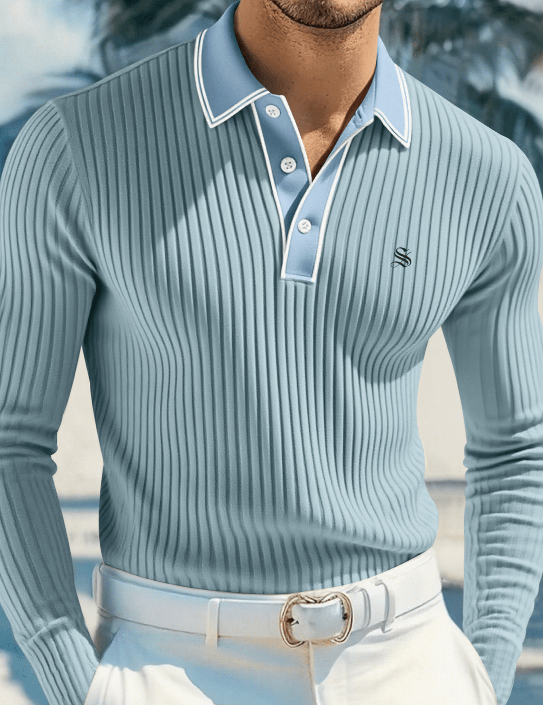 Naza 2 - Long Sleeves Polo Shirt for Men - Sarman Fashion - Wholesale Clothing Fashion Brand for Men from Canada
