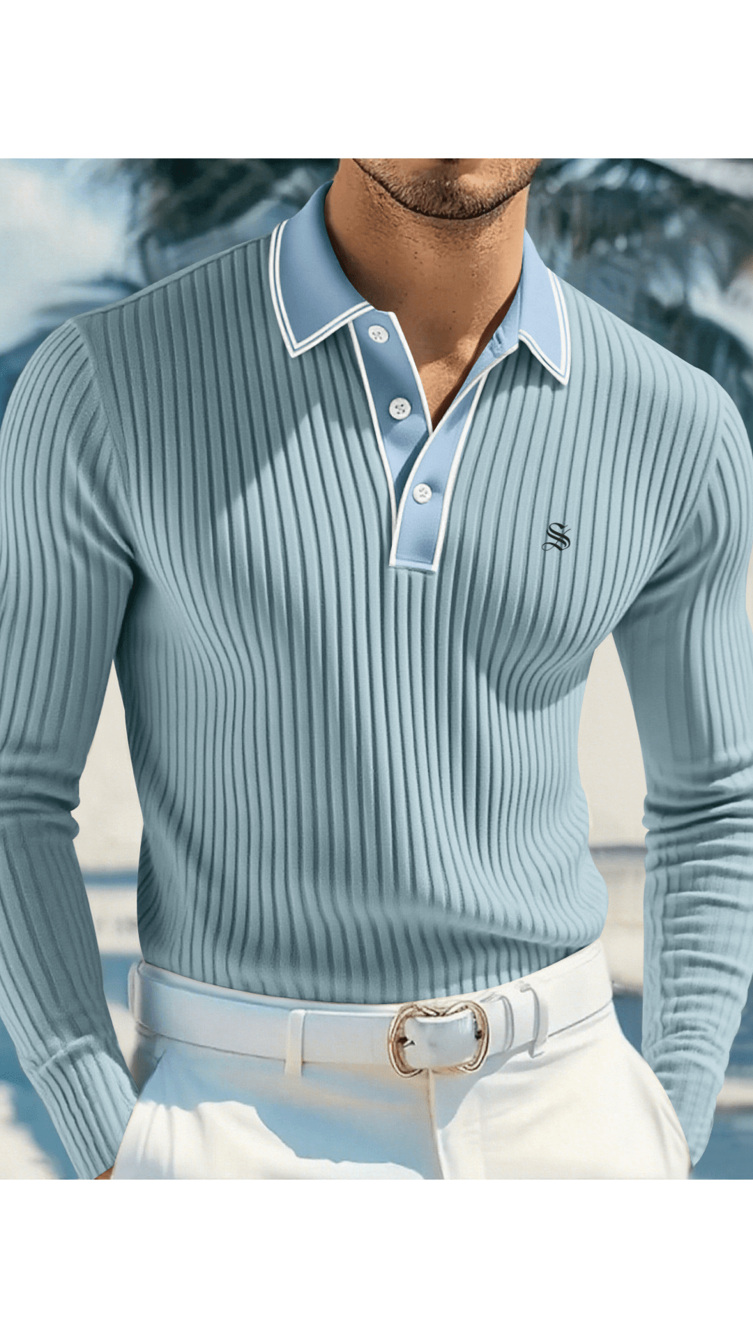 Naza 2 - Long Sleeves Polo Shirt for Men - Sarman Fashion - Wholesale Clothing Fashion Brand for Men from Canada