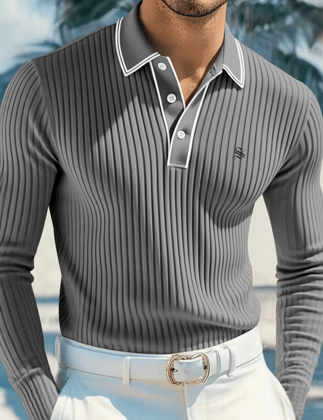 Naza 2 - Long Sleeves Polo Shirt for Men - Sarman Fashion - Wholesale Clothing Fashion Brand for Men from Canada