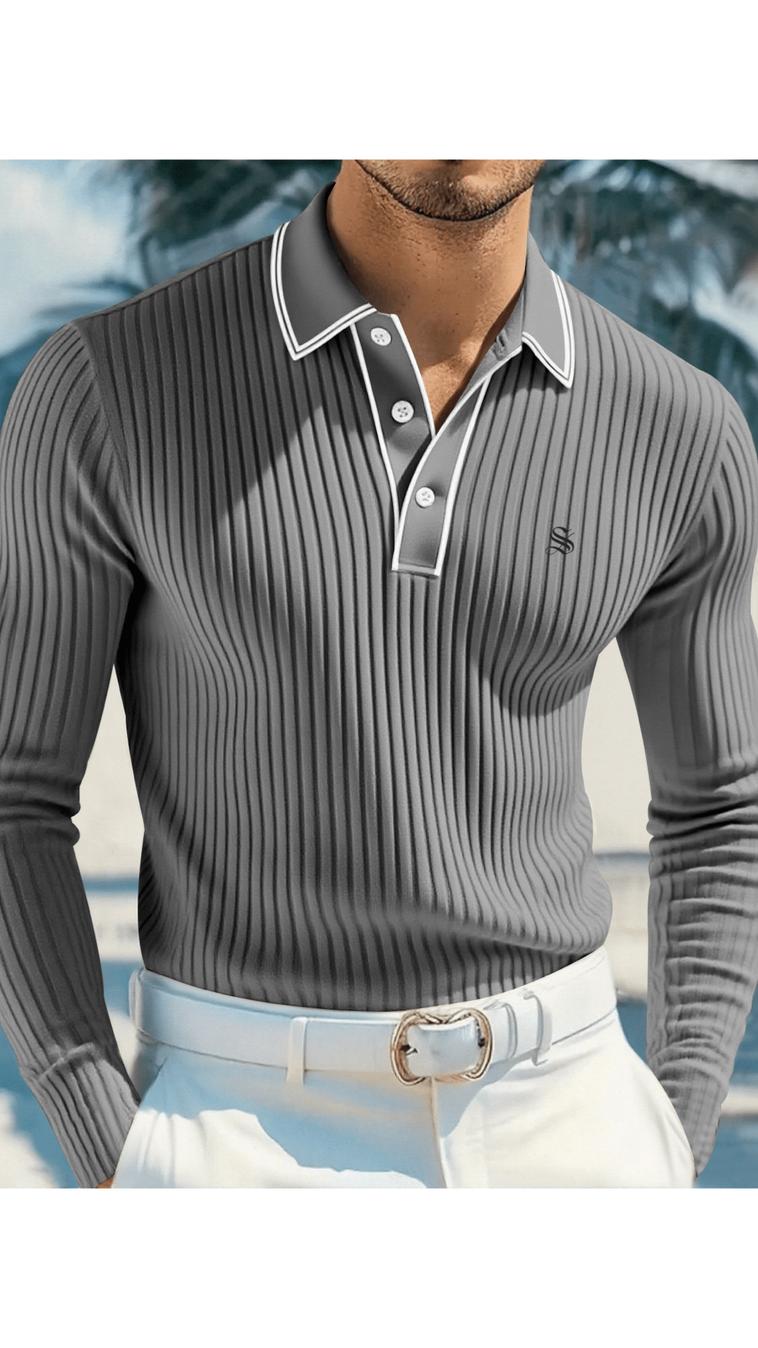 Naza 2 - Long Sleeves Polo Shirt for Men - Sarman Fashion - Wholesale Clothing Fashion Brand for Men from Canada