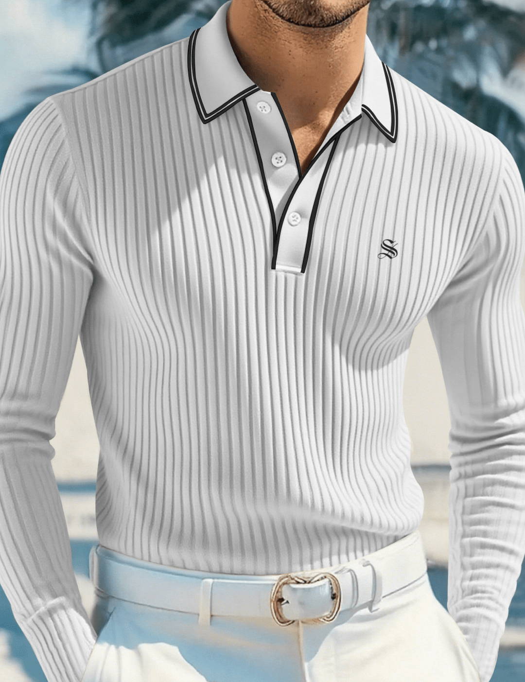Naza 2 - Long Sleeves Polo Shirt for Men - Sarman Fashion - Wholesale Clothing Fashion Brand for Men from Canada