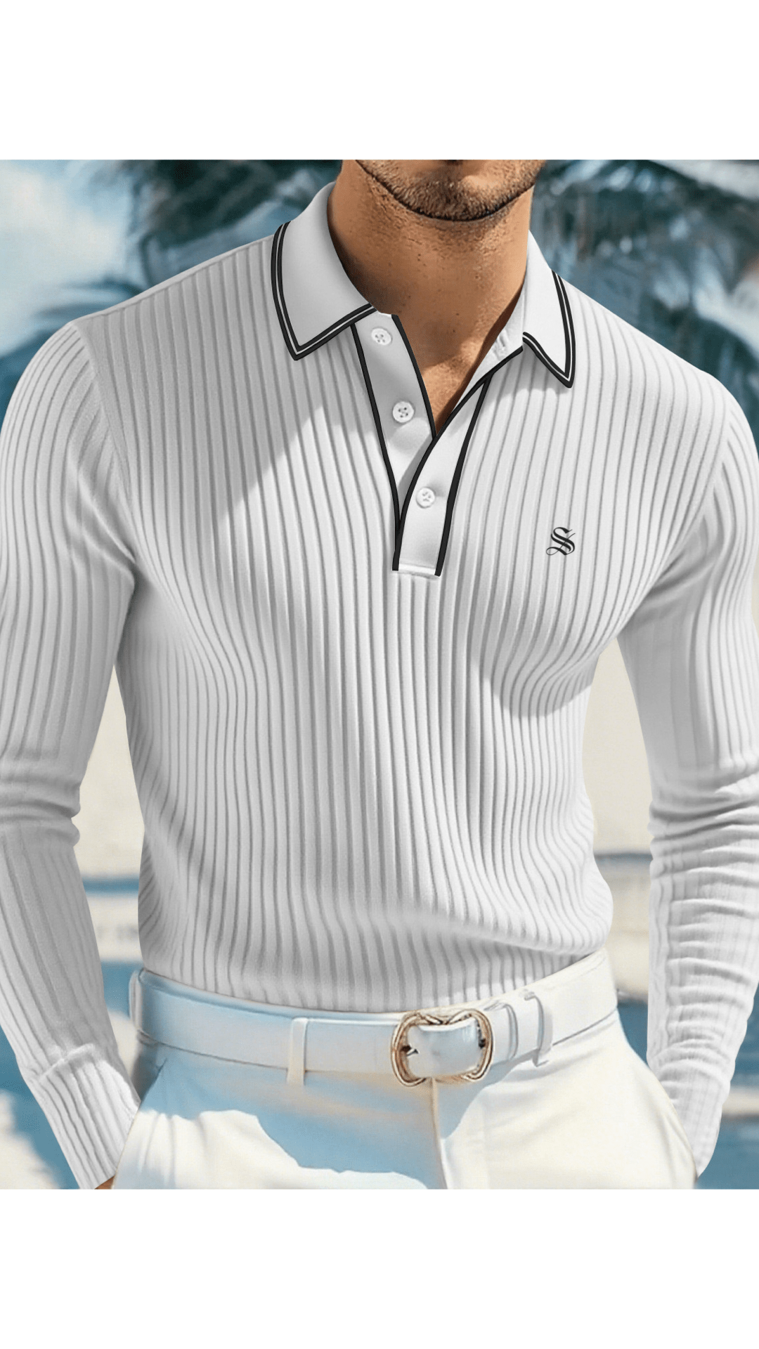 Naza 2 - Long Sleeves Polo Shirt for Men - Sarman Fashion - Wholesale Clothing Fashion Brand for Men from Canada