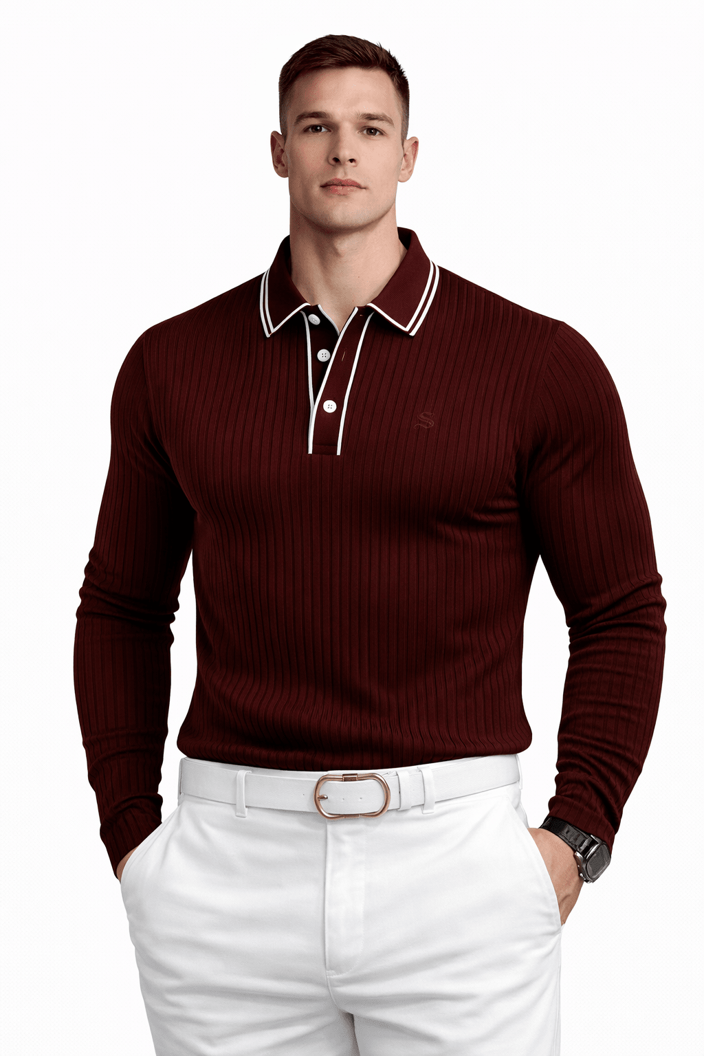 Naza 2 - Long Sleeves Polo Shirt for Men - Sarman Fashion - Wholesale Clothing Fashion Brand for Men from Canada
