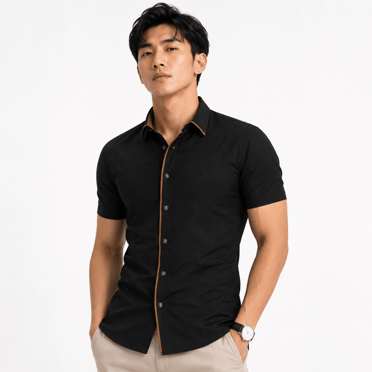 Neana - Short Sleeves Shirt for Men - Sarman Fashion - Wholesale Clothing Fashion Brand for Men from Canada