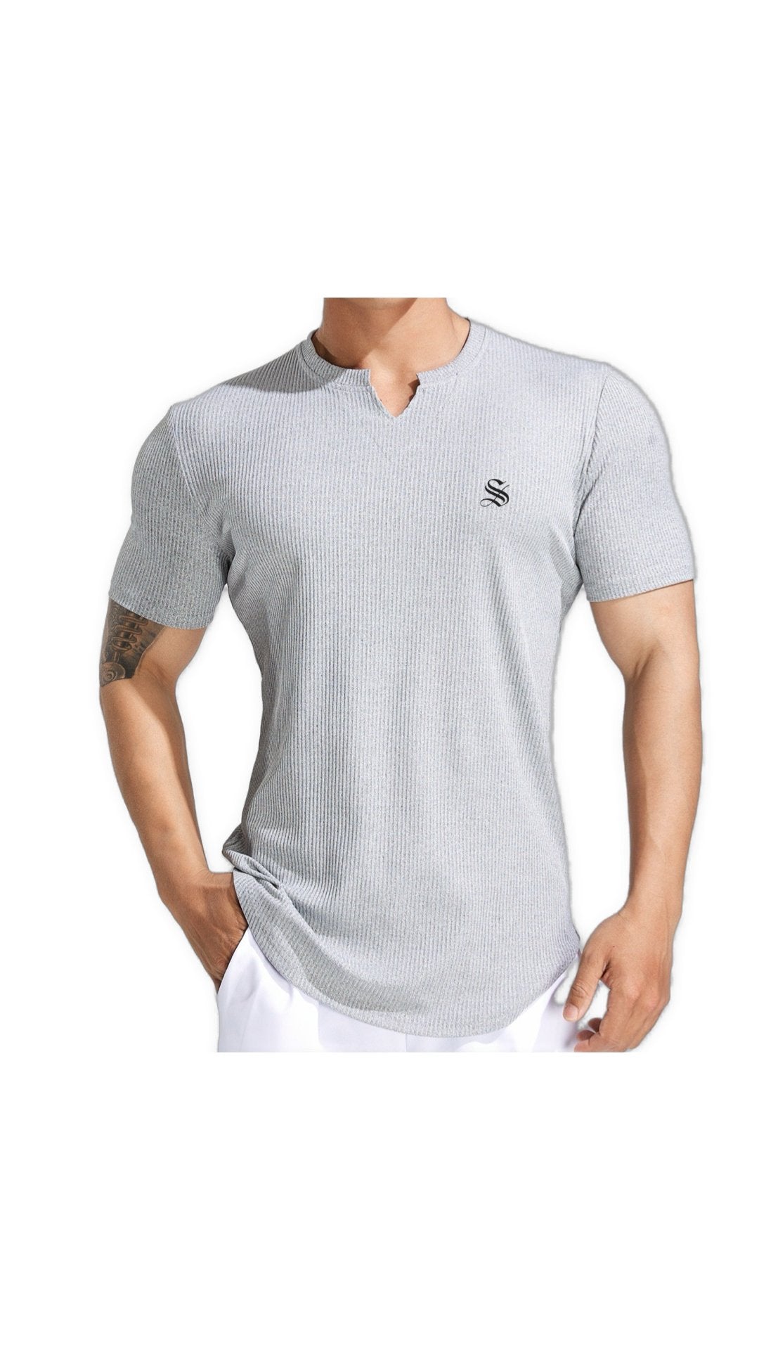Nilki - V - Neck T-Shirt for Men - Sarman Fashion - Wholesale Clothing Fashion Brand for Men from Canada