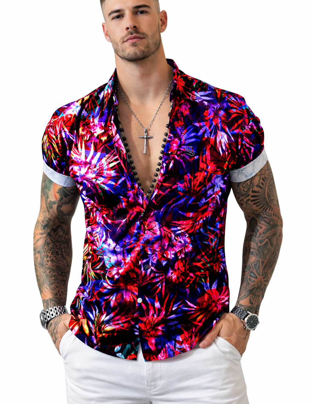 Nokoms 3 - Short Sleeves Shirt for Men - Sarman Fashion - Wholesale Clothing Fashion Brand for Men from Canada