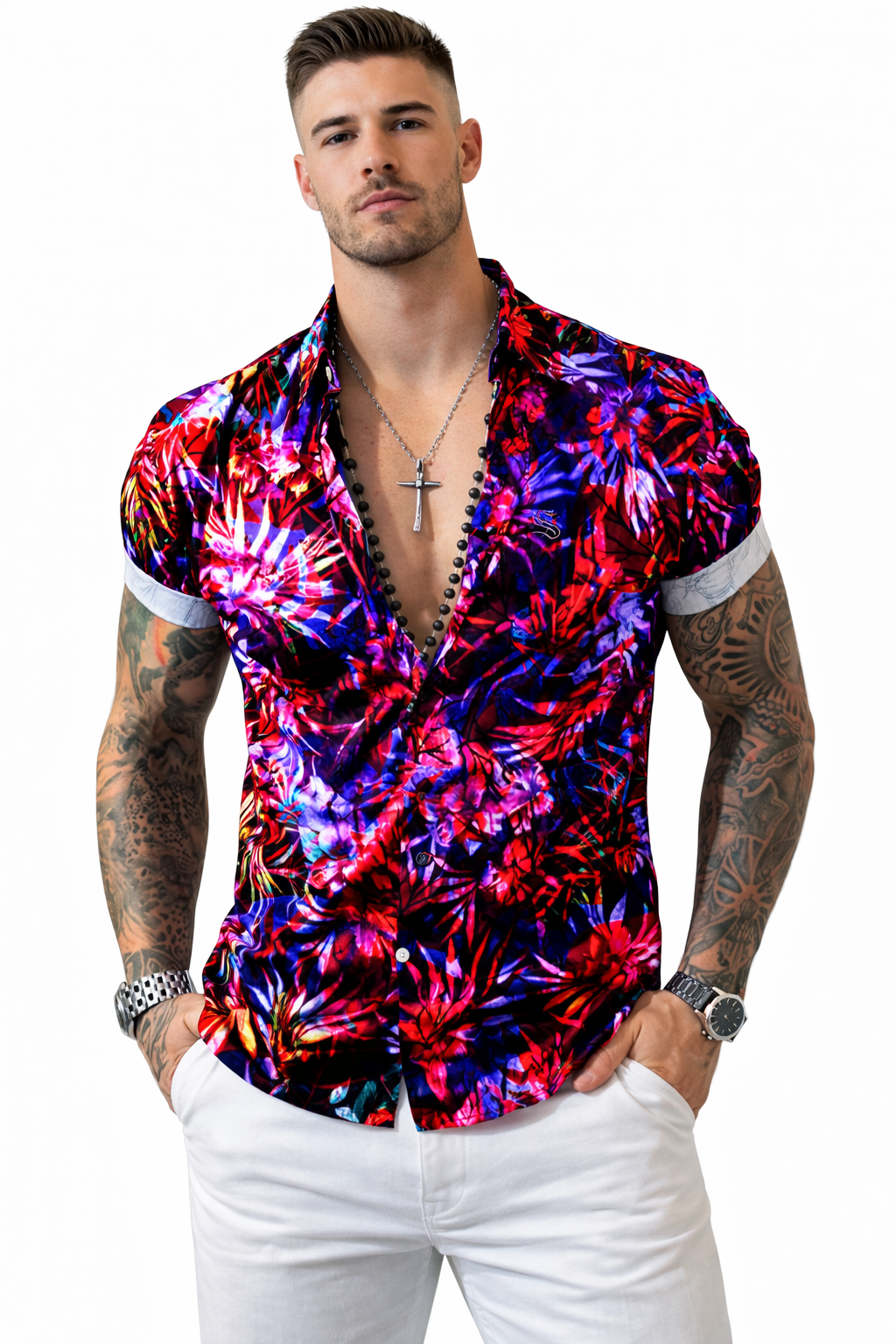 Nokoms 3 - Short Sleeves Shirt for Men - Sarman Fashion - Wholesale Clothing Fashion Brand for Men from Canada