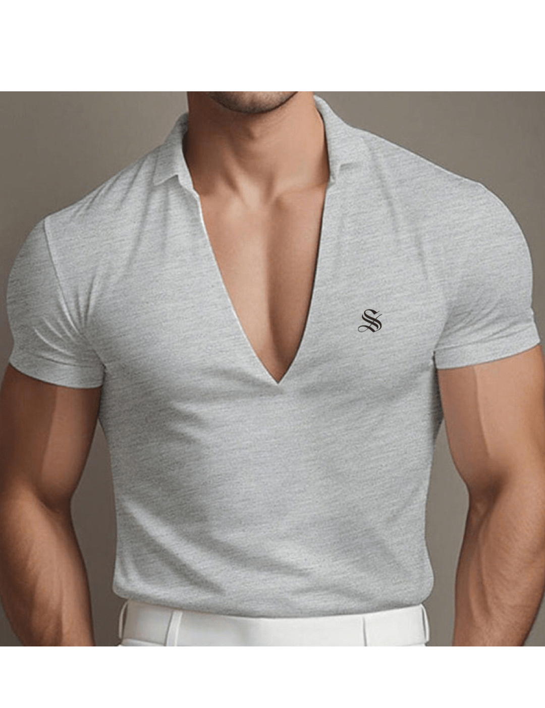 OHJU 22 - V - Neck T-Shirt for Men - Sarman Fashion - Wholesale Clothing Fashion Brand for Men from Canada